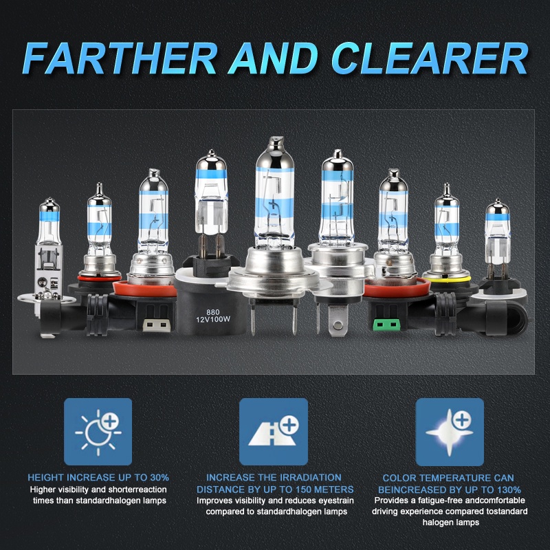 Đèn pha MAXGTRS 2x100W H1 H8 H11 9005 HB3 9006 HB4 HOD xtreme 3900K Xenon thay thế bóng đèn halogen ô tô