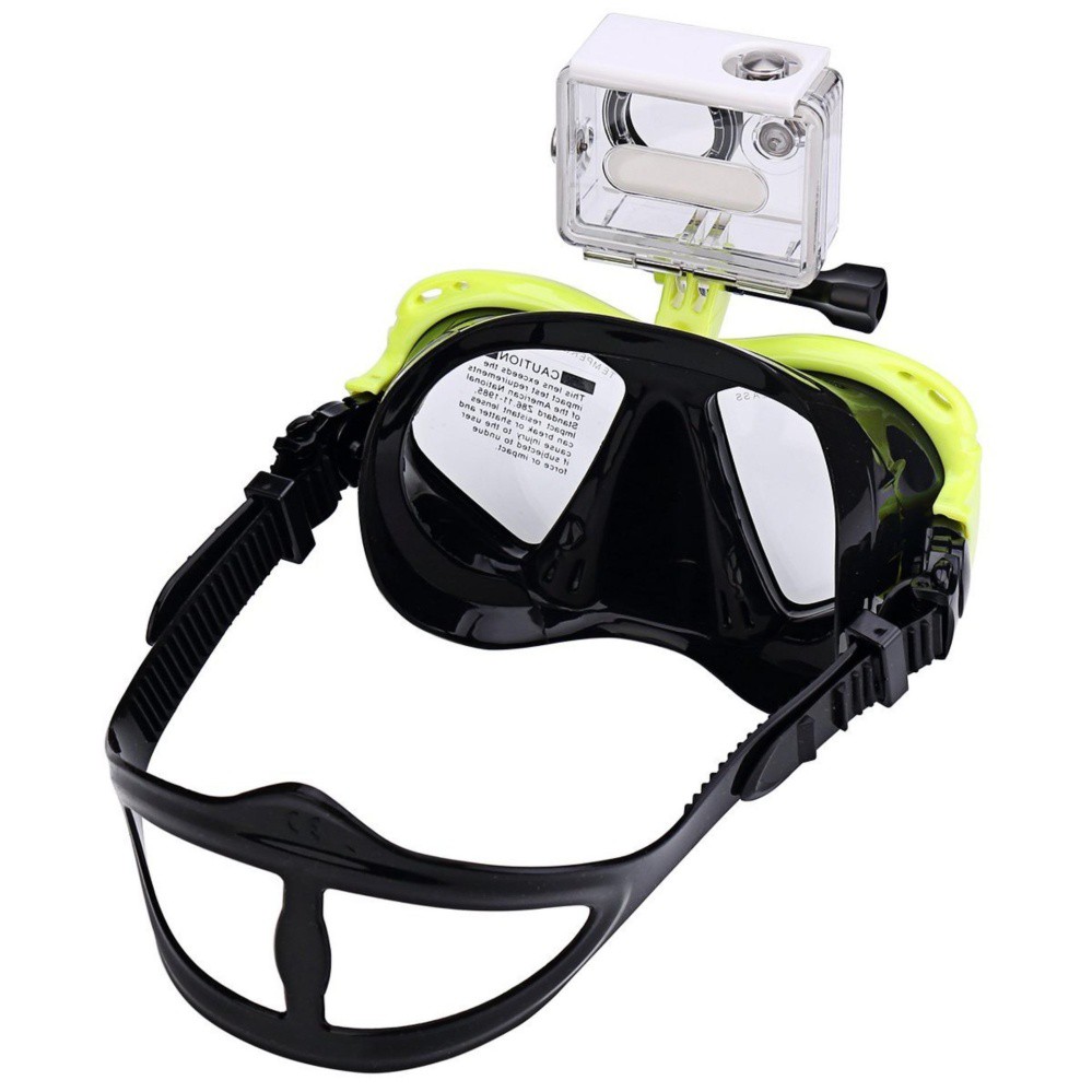 Bộ kính lặn ống thở GOPRO chính hãng POPO mặt nạ lặn mắt kính cường lực an toàn, gắn được GOPRO, SJCAM, Camera hành động