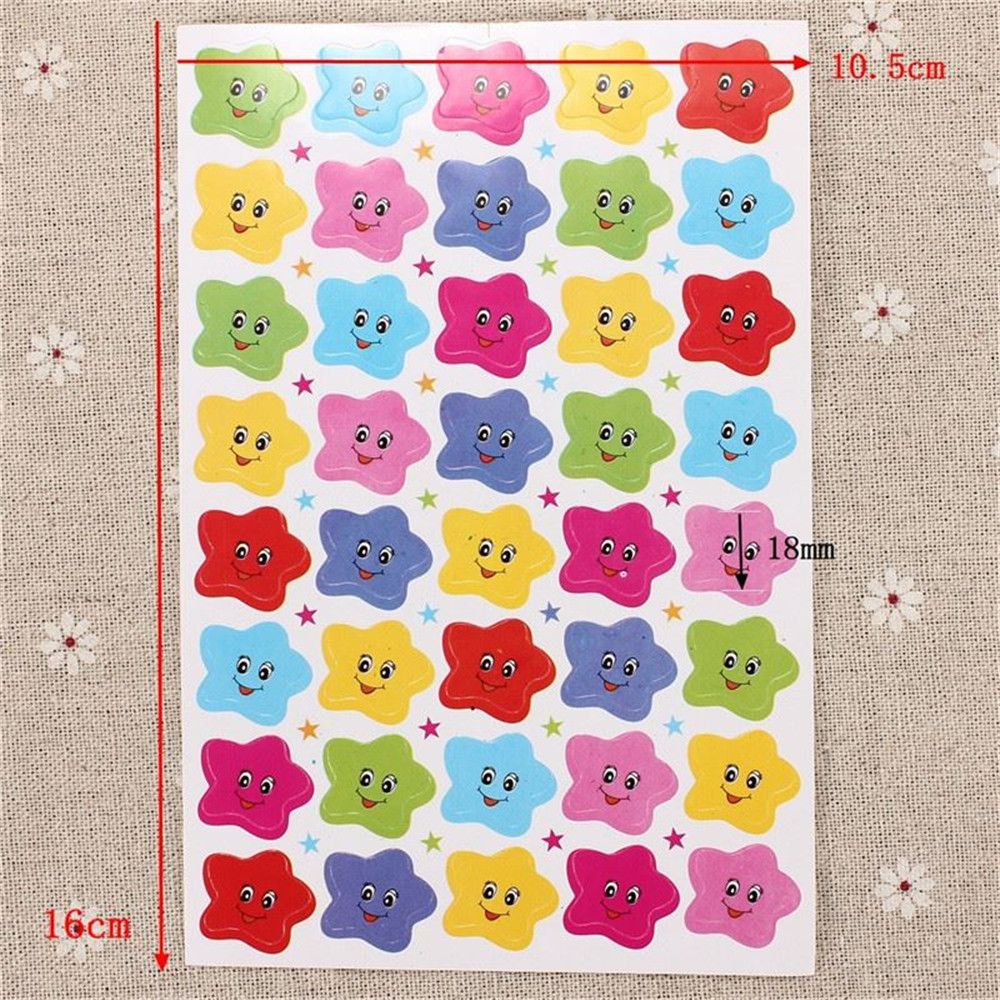 Set 10 Miếng Dán Trang Trí Hình Ngôi Sao Mặt Cười Đáng Yêu