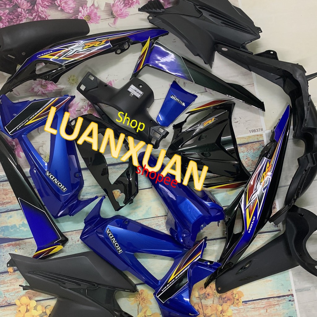 Bộ dàn áo xe wave RSX Màu XANH -RSX siêu nhân 2008 - RSX 100 đời 2008 đến 2012 -Full nhựa trắng nguyên sinh cao cấp