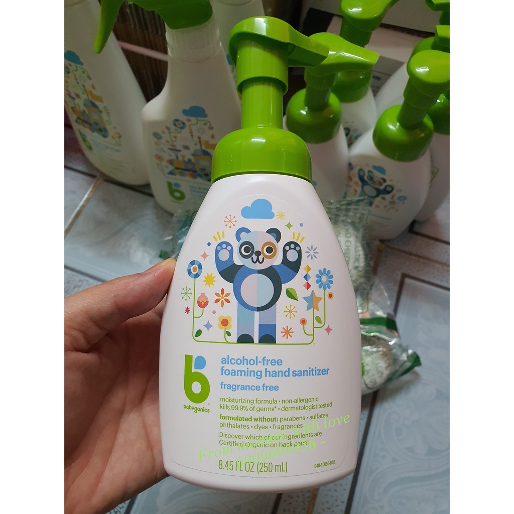 Nước rửa tay BABYGANICS cho bé - chai 250ml