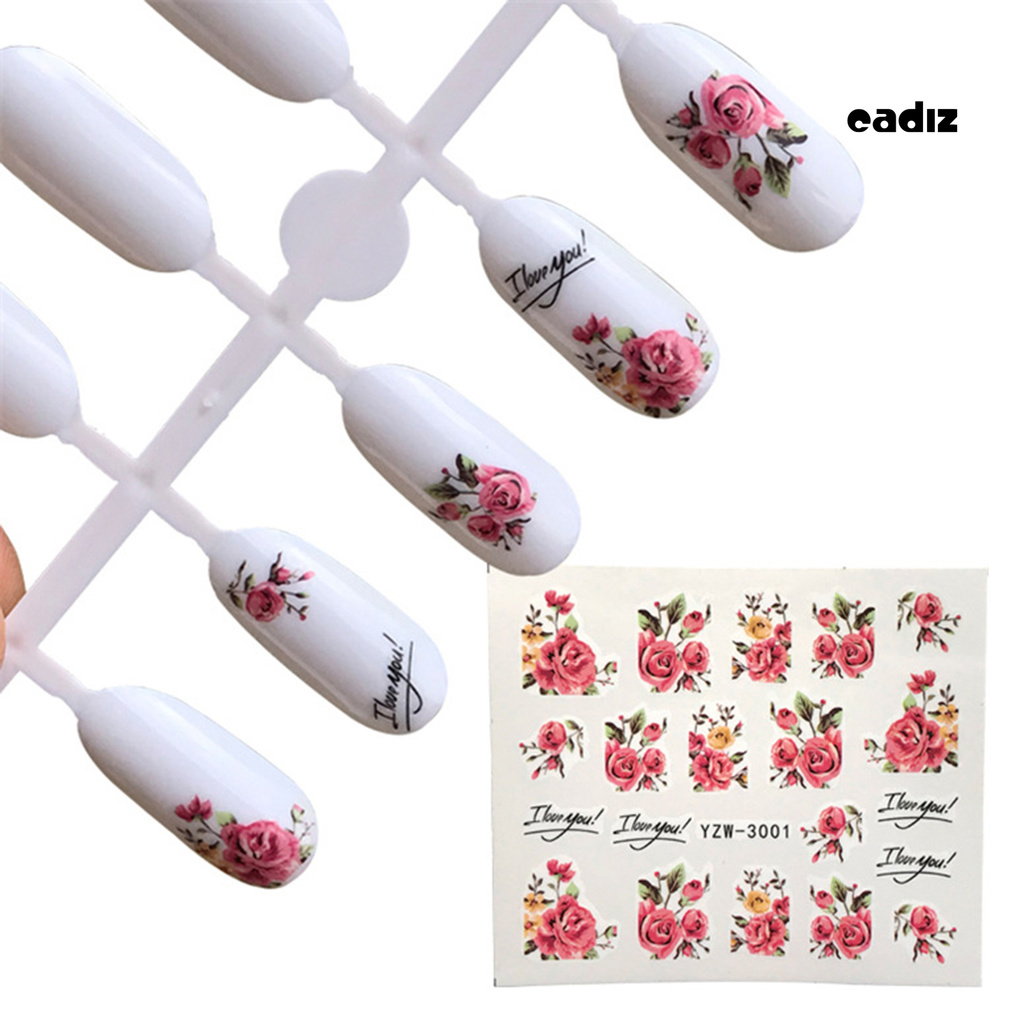 [Hàng mới về] Miếng dán trang trí móng tay thời trang in hoa