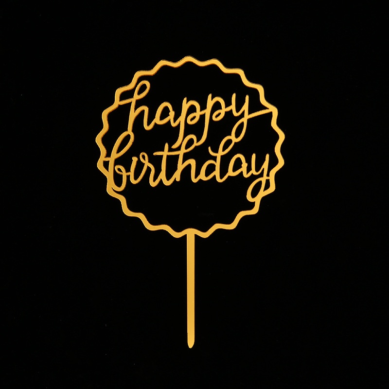 Phụ Kiện Cắm Trang Trí Bánh Sinh Nhật Happy Birthday Bằng Acrylic Chất Lượng Cao