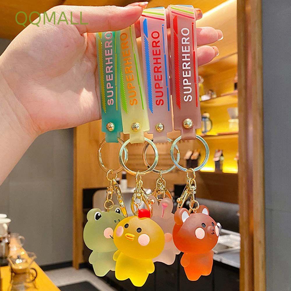 Móc Khóa Hình Ếch/Thỏ Bằng Nhựa Resin Trong Suốt Dễ Thương