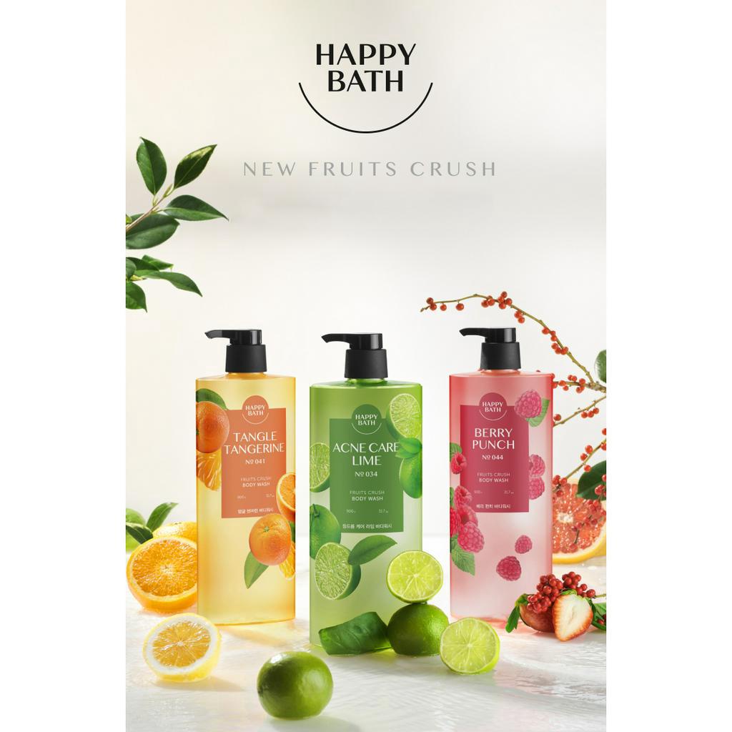 Sữa tắm MỚI Happy Bath Fruits Csush Body Wash dành cho da mụn 900g