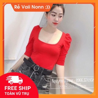 [Xả kho cắt lỗ] Áo cổ vuông bồng tay lỡ [Ảnh Thật]