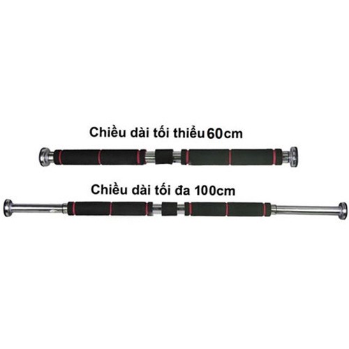 Xà đơn gắn cửa kéo rút 60-90cm mẫu 2019 kèm đầu vít cố định chắc chắn