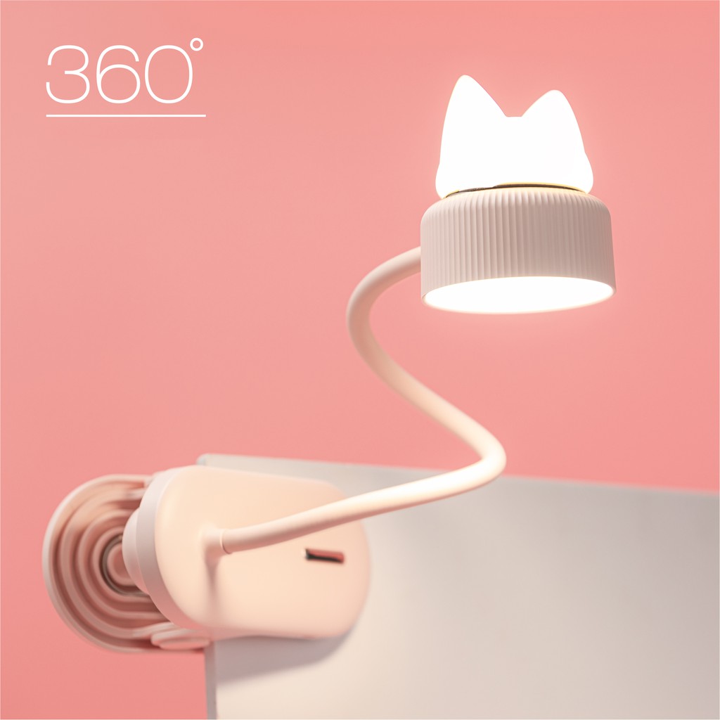 Xiaomi Youpin 3Life Đèn Sạc Hình Đầu Mèo Đáng Yêu Tích Hợp Kẹp Thành Bàn Thiết Kế Linh Động Tự Điều Chỉnh Tiện Dụng