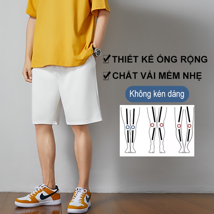 Quần short nam nữ thể thao Qthouse ,quần đùi nam nữ mặc nhà ống rộng hai màu đen trắng