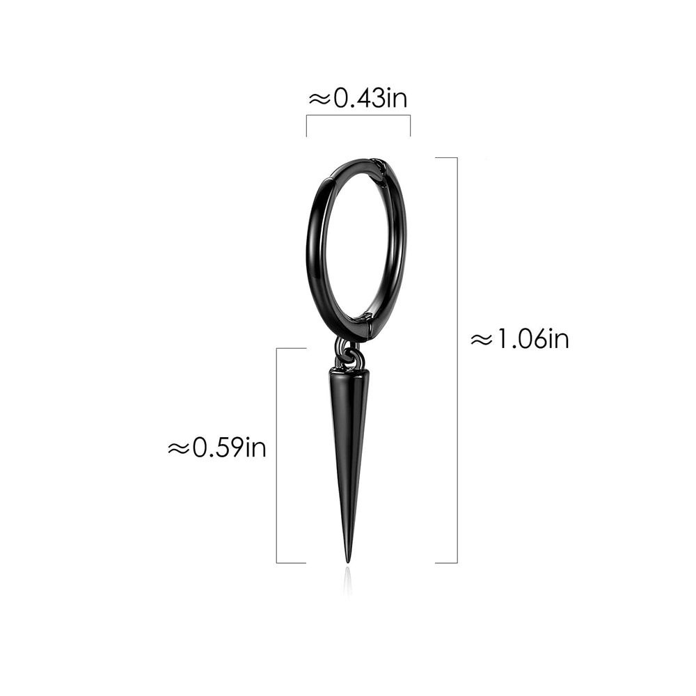 Bông Tai Dạng Kẹp Dáng Dài Đính Đinh Tán Phối Tua Rua Phong Cách Gothic Thời Trang