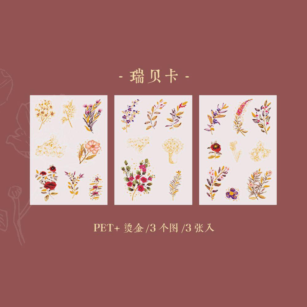 Bộ 3 Miếng Dán Trong Suốt Phong Cách Vintage Trang Trí Sổ Tay DIY