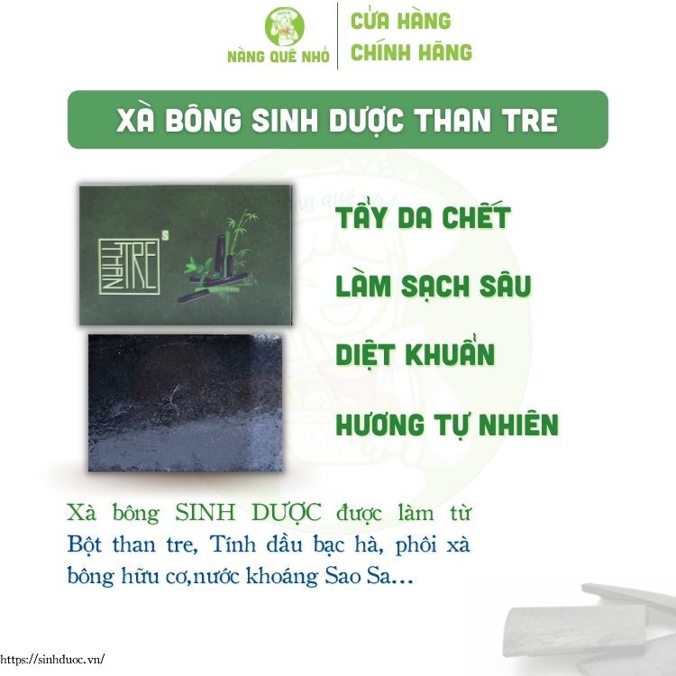 Xà Bông Than Tre Bạc Hà Xà Bông Sinh Dược Sạch Da Ngừa Mụn Lưng 100gr