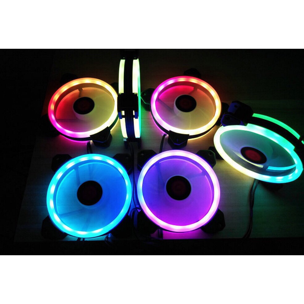 Fan LED RGB Dual Ring 366 Hiệu Ứng Chuyển Màu - Maytinhtruongson.vn