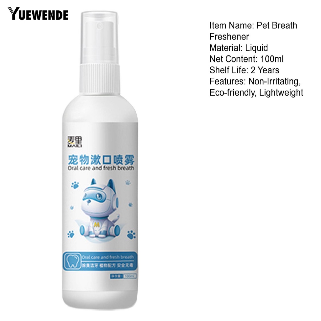 Yue.z Bình Xịt Vệ Sinh Răng Miệng Cho Cún Cưng Dung Tích 100ml Không Gây Kích Ứng