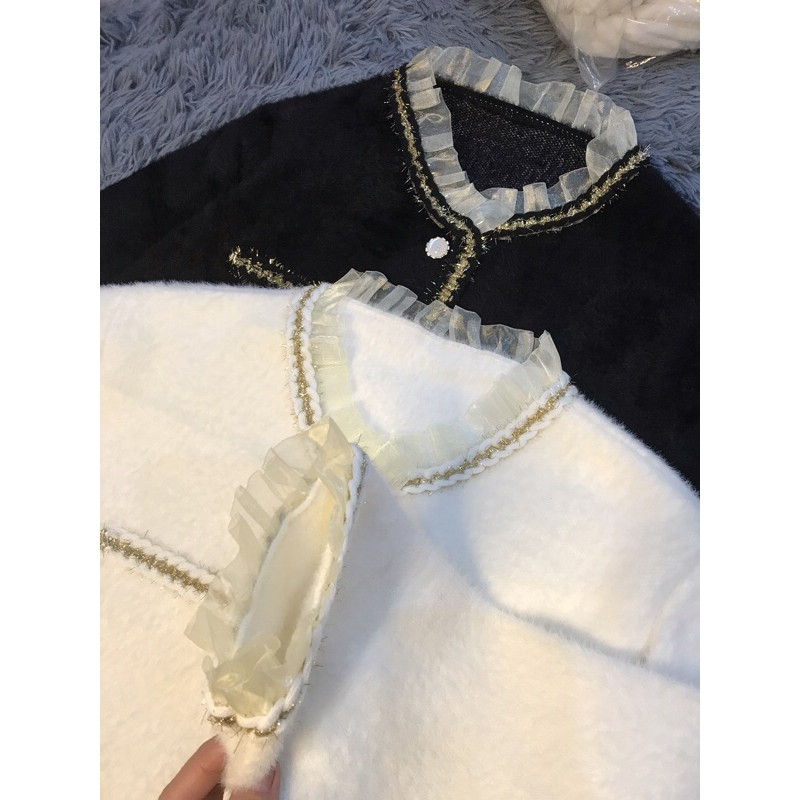 Áo Khoác Dạ Nhũ Cổ Bèo Cực Xinh | BigBuy360 - bigbuy360.vn