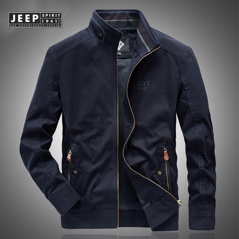 JEEP SPIRIT 1941 ESTD Thu Đông Áo khoác nam Áo khoác quân đội Áo khoác nam rộng thùng thình bông Windproof Jacket Cộng với kích thước 6XL