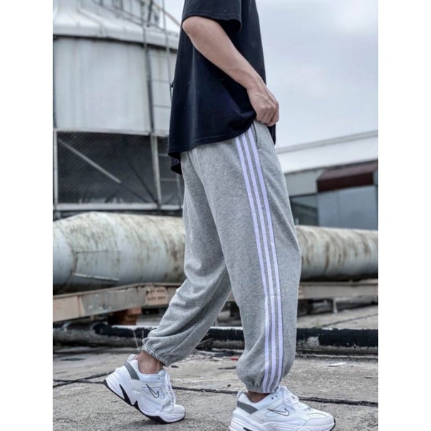 40-100kg Quần jogger nam nữ thời trang bigsize unisex thu đông lai thun (3 sọc-trơn)