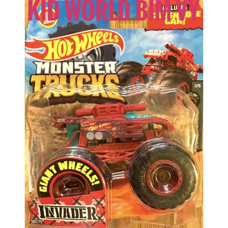 freeship Xe mô hình Hot Wheels Monster Trucks Crushable Car Invader GJF10.
