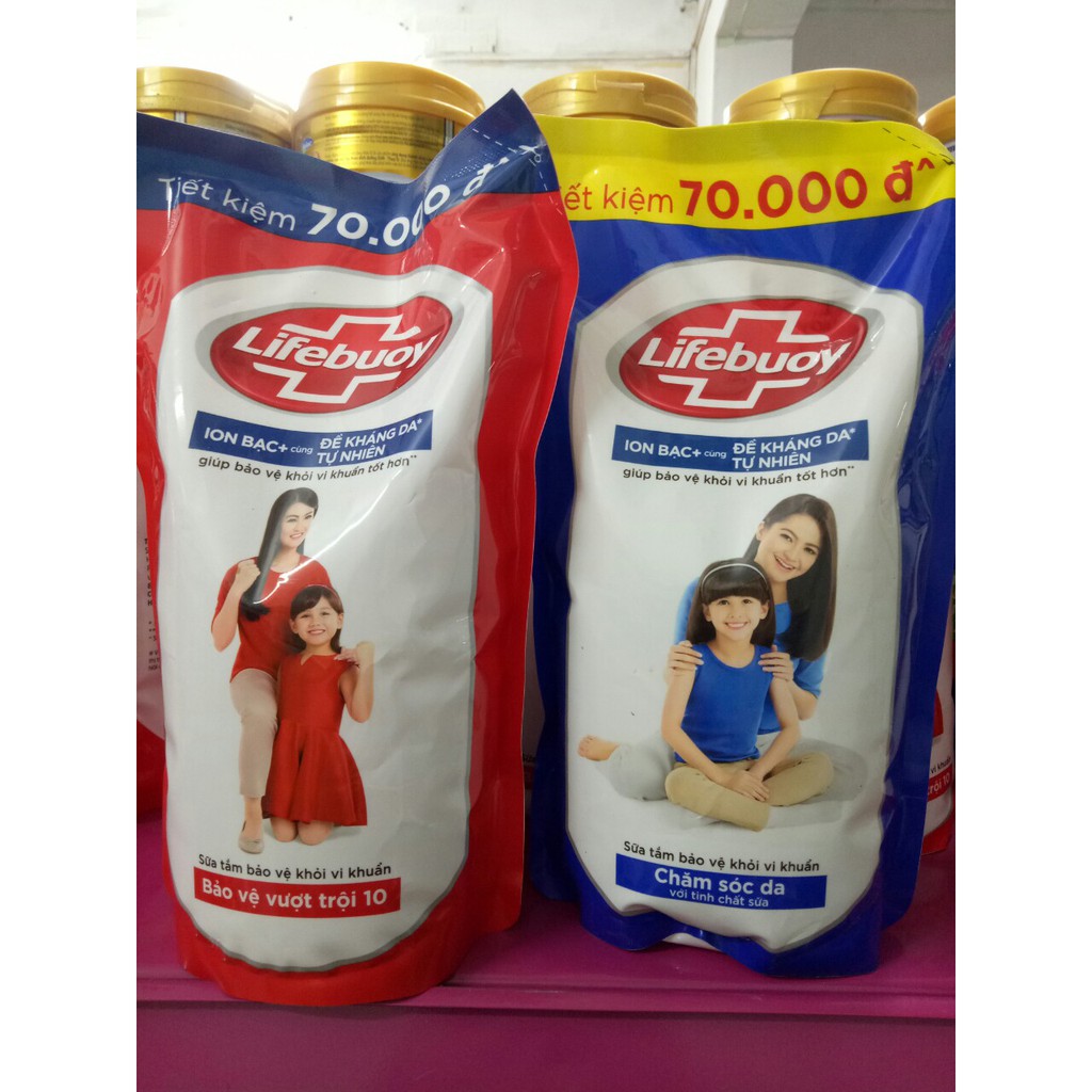 Sữa tắm Lifebuoy túi 850g (Xanh/đỏ)
