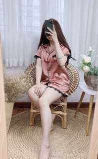 ( FreeSize Lụa ) Đồ Bộ Pijama Lụa Ren Đùi
