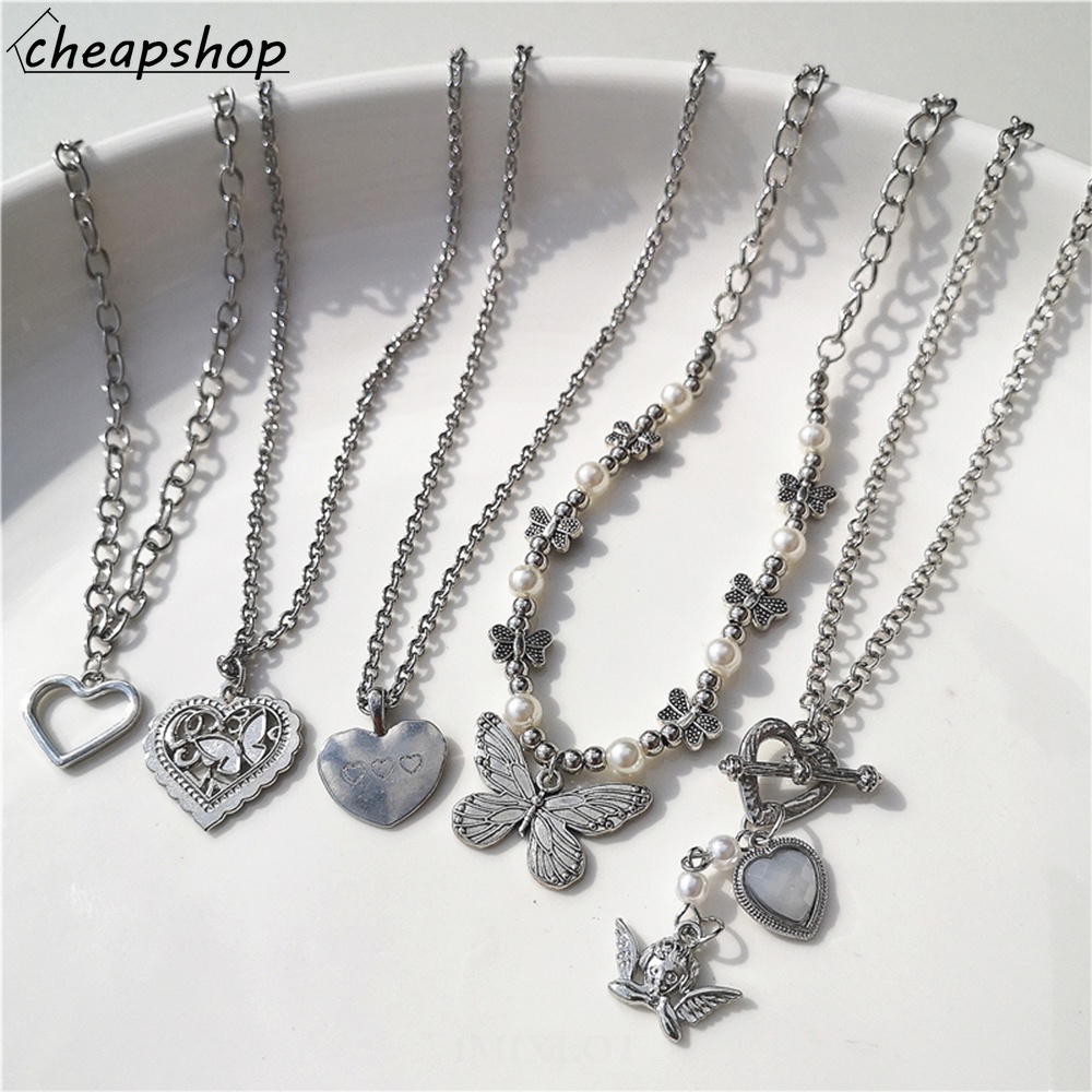 Vòng Cổ Choker Mặt Hình Thánh Giá/Trái Tim Phong Cách Hàn Quốc Cổ Điển Cho Nữ