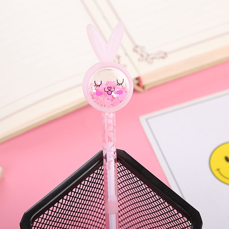 1 Bút Mực gel Màu Đen Đính Kim Sa Lấp Lánh Kiểu Hàn Quốc