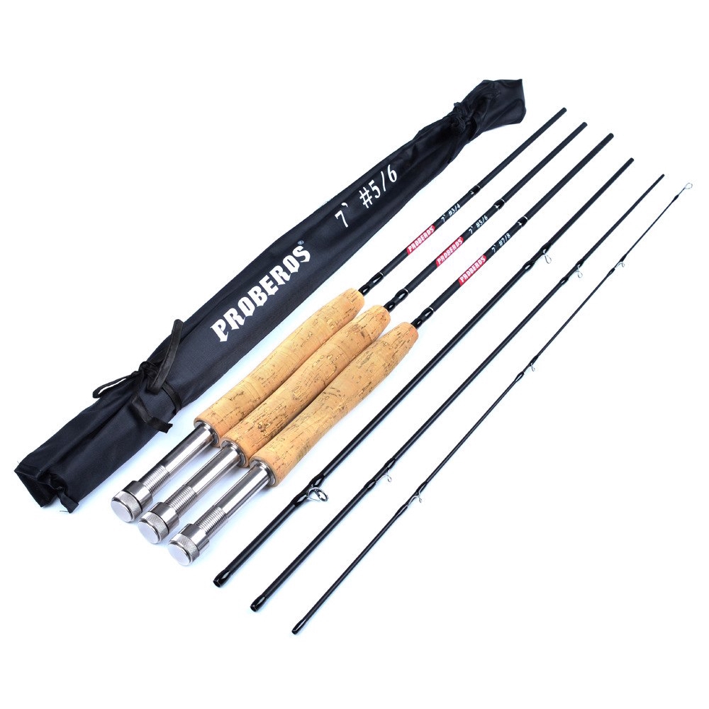 Outdoor fishing equipment fishing rod four-section high carbon high with fly fishing rod and ruler 2.1m carbon production fishing rod 3/4#5/6#7/8#fly rod