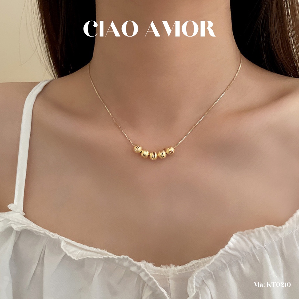 Set dây chuyền nữ, vòng tay nữ nhiều hạt tròn Trang sức Ciao Amor - KT0210