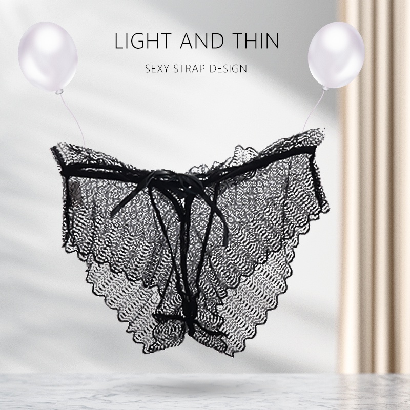 Quần lót ECMLN dây rút nhìn thấu mềm mại thoáng khí cho nữ