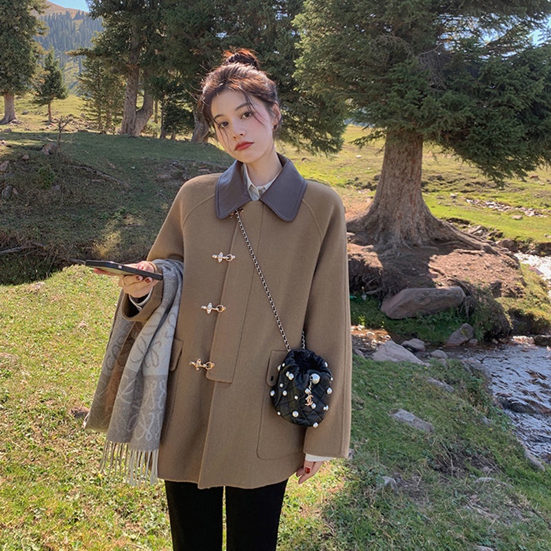 Áo Khoác Len Cổ Búp Bê Phong Cách Thu Đông Mới Cho Nữ
