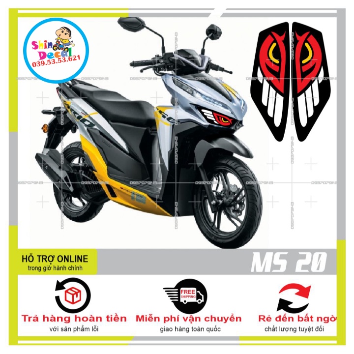 TEM DÁN ĐÈN SƯƠNG MÙ XE VARIO 2020 (DECAL TRONG SUỐT) MS 20 - SHINDECAL2