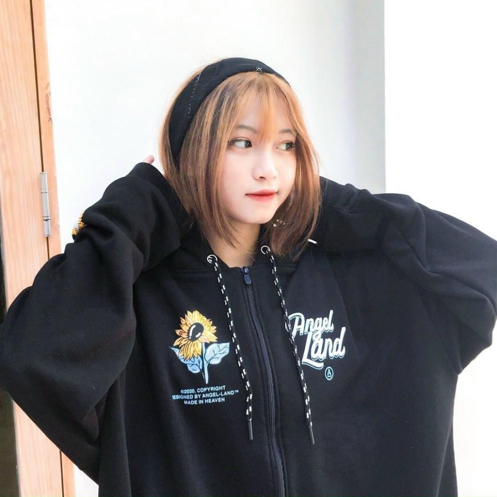 Áo khoác unisex form rộng Nỉ Hoa Hướng Dương nam nữ thời trang kmg bao duyên