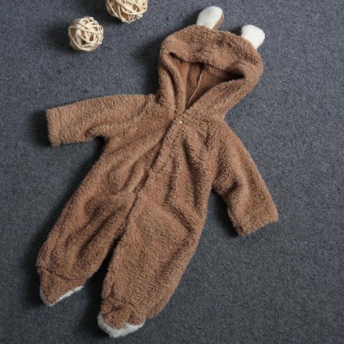 Áo liền quần Bodysuit Romper Có Mũ Trùm Đầu Mềm Mại Cho Các Bé Nhỏ Sơ Sinh