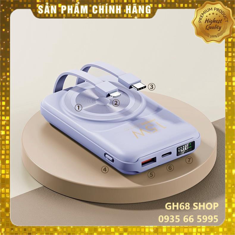 Pin sạc dự phòng sạc nhanh 22.5w Remax Mini RPP-281* 10.000mAh - Sạc Không Dây 15W (Sạc nhanh) BH 12 tháng