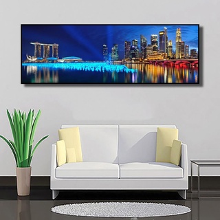 Tranh treo tường Ánh sáng thành phố, tranh treo tường 3D khổ lớn, tranh trang trí phòng khách, văn phòng