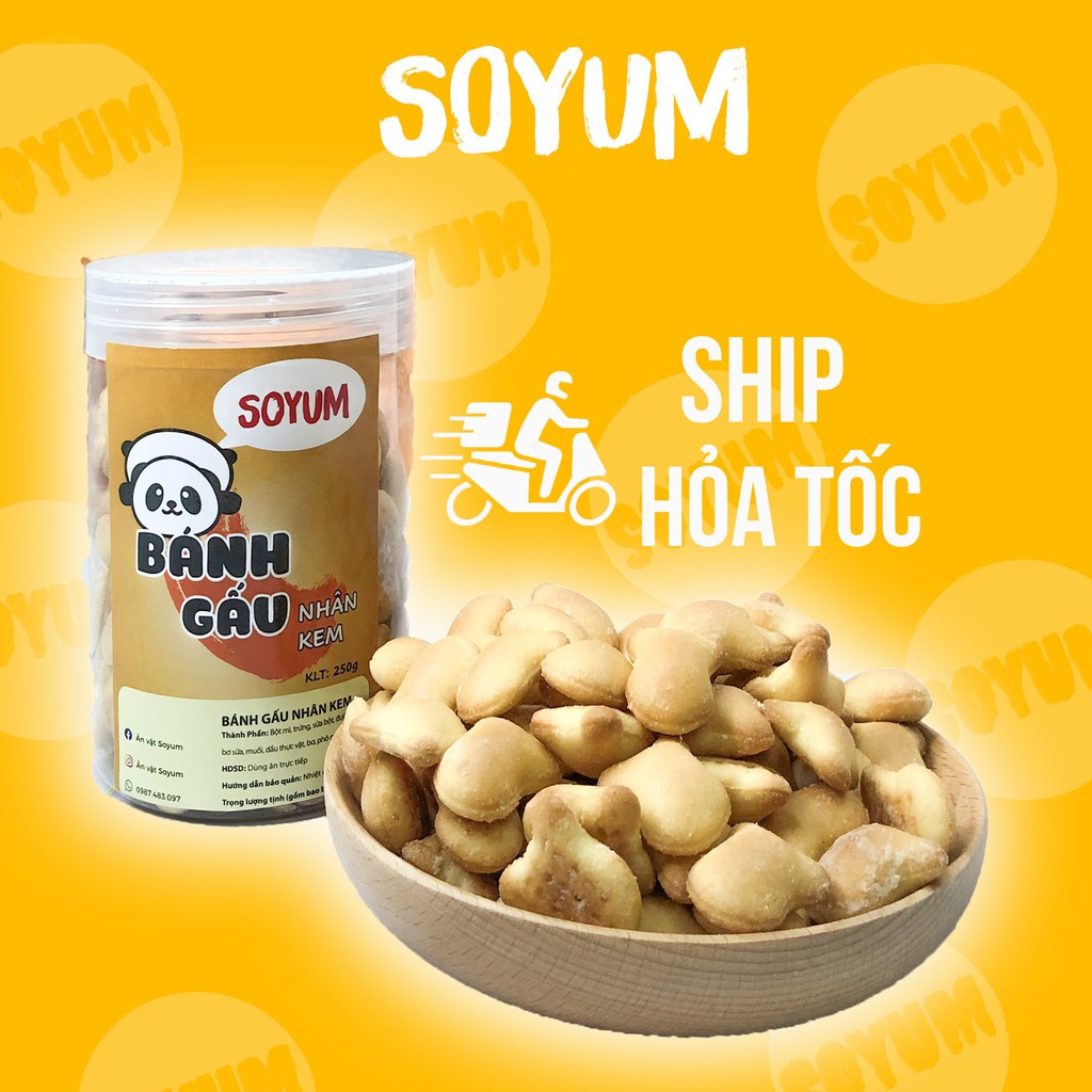 Bánh gấu nhân kem sữa, đồ ăn vặt Soym