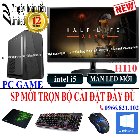 Bộ máy tính để bàn chơi game GIÁ RẺ đời cao intel core i5 6th H110 chuyên chơi game cf lol fifa pugb mobi...