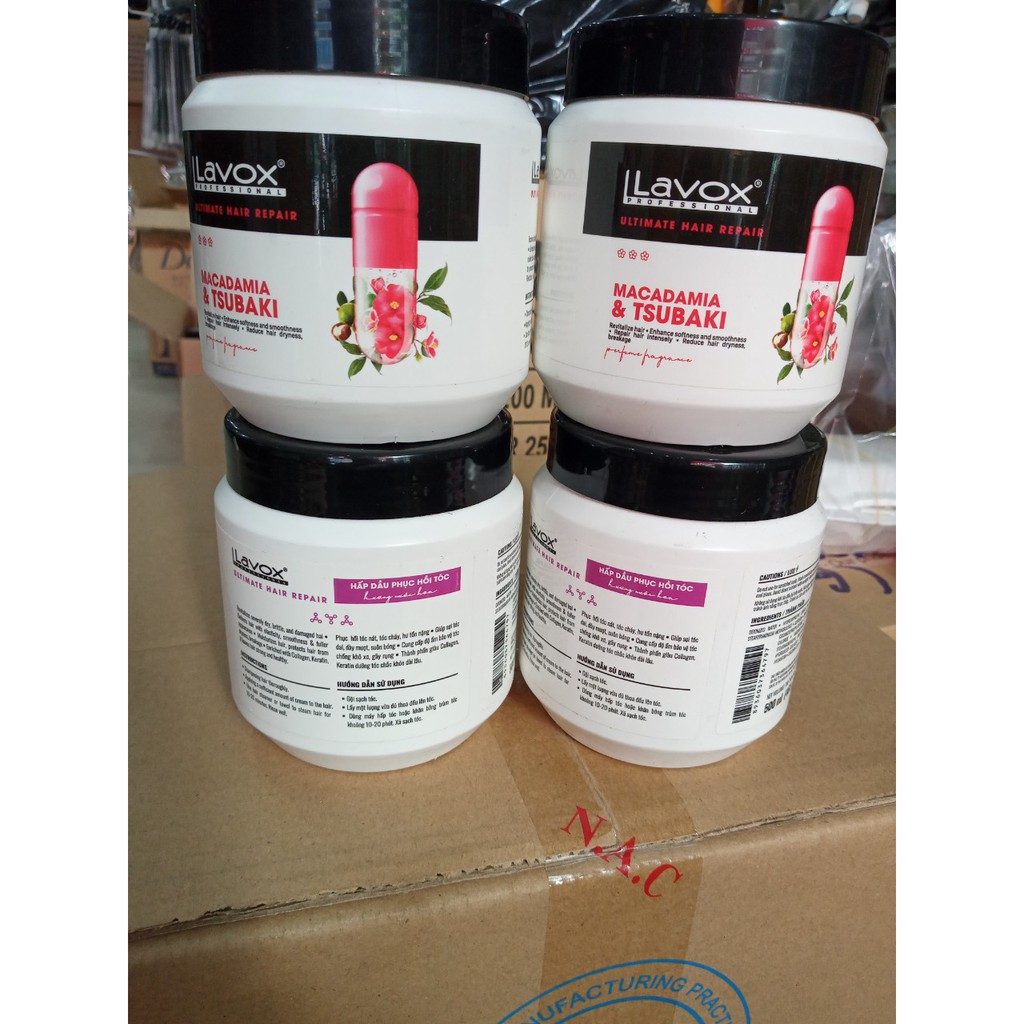 Hấp dầu phục hồi tóc LAVOX 500ml  phục hồi tóc hư tổn nặng, tóc cháy, khô xơ, cung cấp độ ẩm giúp tóc óng ả.