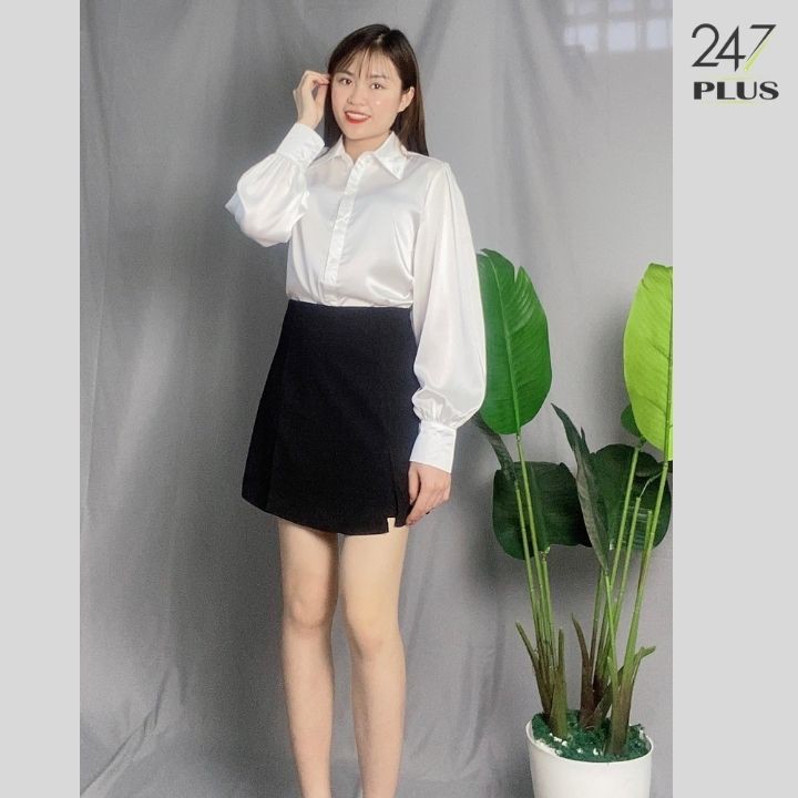 Áo sơ mi lụa tay bồng | BigBuy360 - bigbuy360.vn