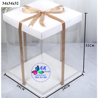 2113.027 SET 2 HỘP ĐỰNG BÁNH MICA 3 CHI TIẾT SIZE 34 - CAO 32
