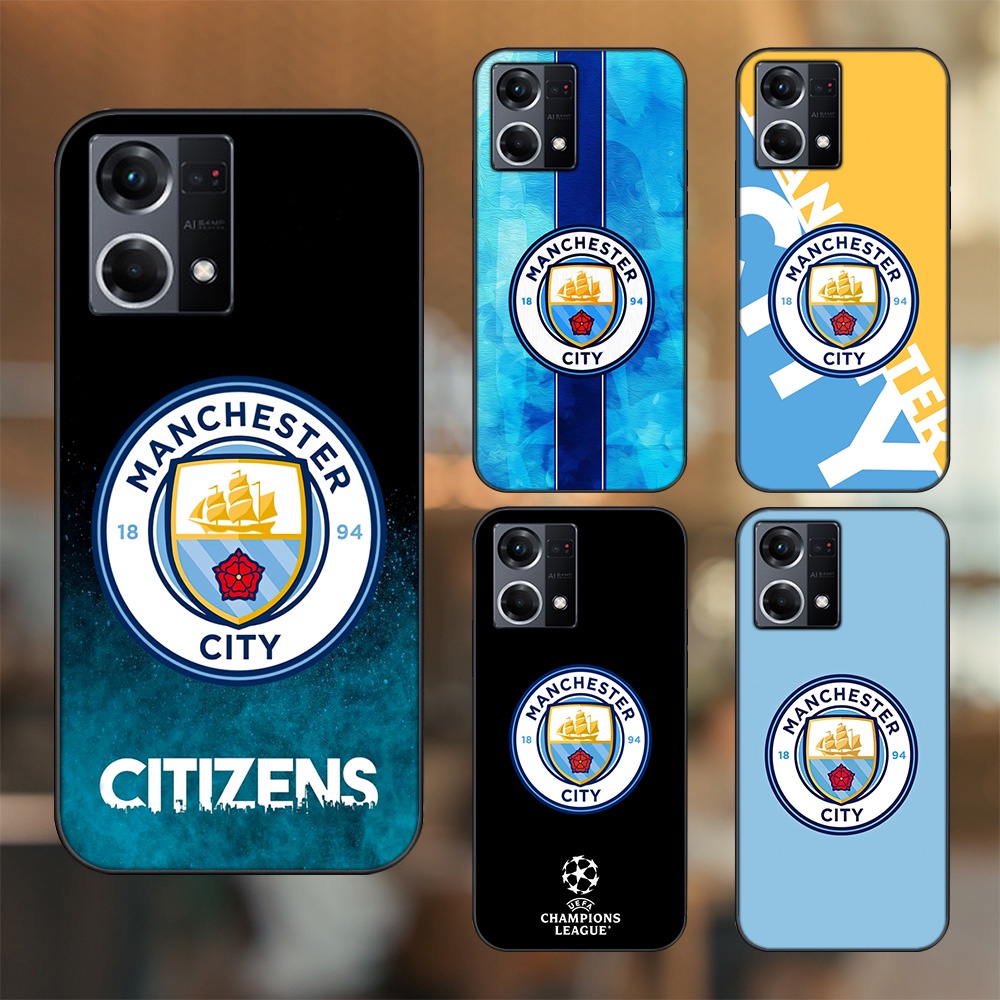 Ốp lưng Oppo Reno 8 4G viền đen in hình Manchester City MC