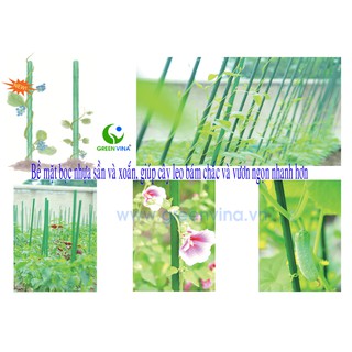 Ống thép bọc nhựa dùng làm cây đỡ hoa hồng, làm giàn cỡ 16mm dài 90cm