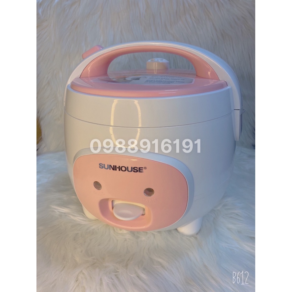 NỒI CƠM 1.8L SUNHOUSE SHD-8607 Kèm Xửng Hấp - Kiểu Dáng Con Lợn Siêu Yêu,Bảo Hành 12 Tháng