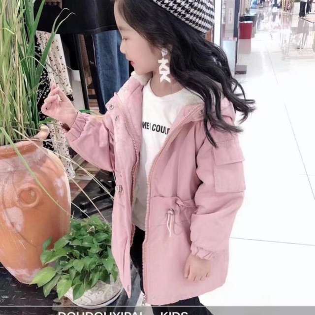 Áo khoác dáng dài bé gái