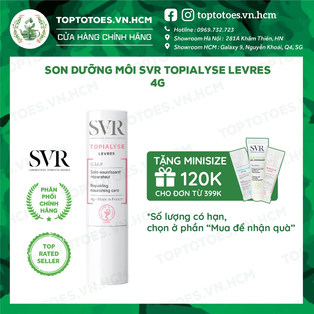 Son dưỡng môi SVR Topialyse Levres 4g [NHẬP KHẨU CHÍNH HÃNG 100%]