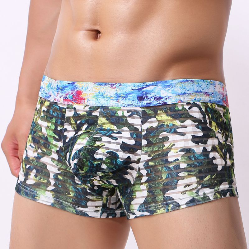 [free ship 50k + che tên đơn hàng] quần lót nam, quần lót boxer lưới họa tiết lính mạnh mẽ (hình chụp tại shop)
