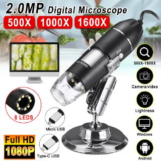 Kính hiển vi kỹ thuật số 8LED Full HD 1080P nối camera và đế đỡ