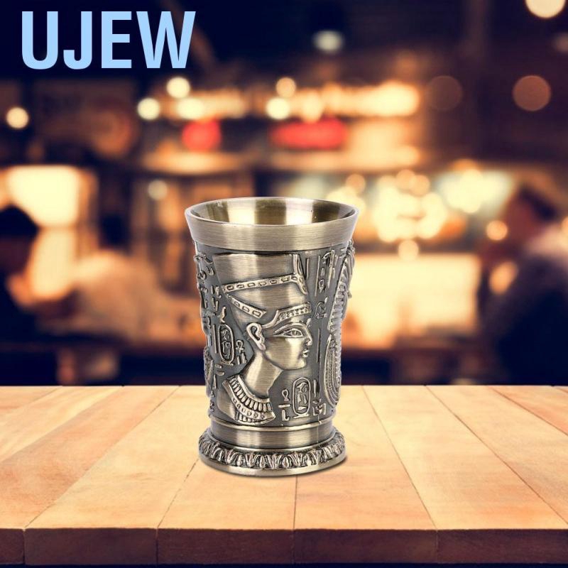 Ujew Vintage Egypt Style Wine Cup Metal Goblet Art Craft Decoration Gift Home Ornaments