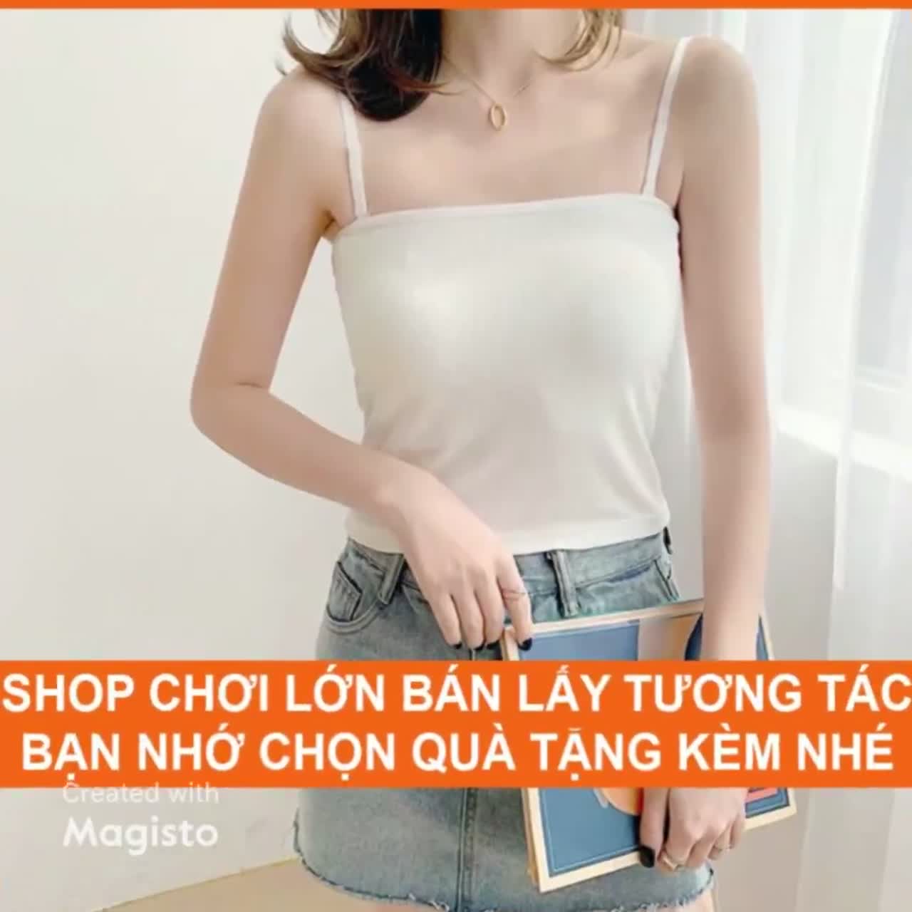 Áo Hai Dây Croptop Madela Nữ Có Nút Điều Chỉnh, Áo 2 Dây Quây Ngực Nữ Ôm Body Gợi Cảm Không Đệm Ngực | BigBuy360 - bigbuy360.vn