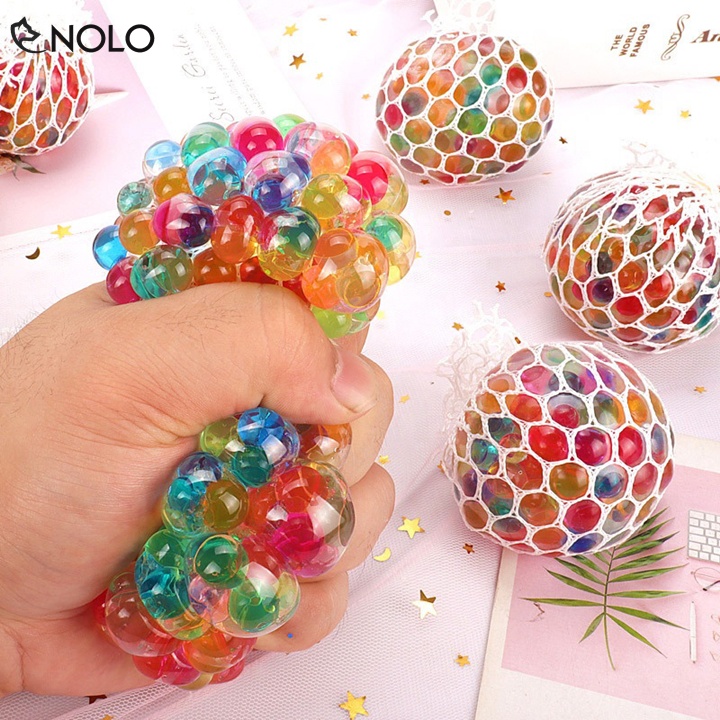 Combo 2 Đồ Chơi Bóng Lưới Bóp Nắn Mesh Quishy Ball Giải Tỏa Căng Thẳng Đường Kính 6cm Chất Liệu Nhựa Dẻo